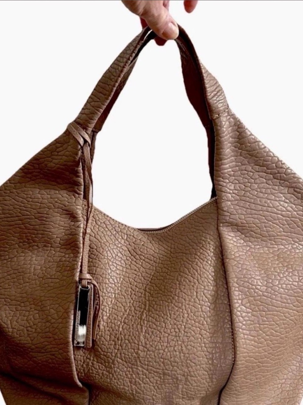 Vince Camuto Taupe Textured  Hobo Bag